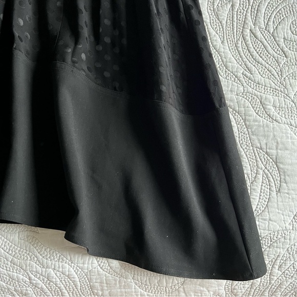 Tibi - Dot Jacquard Dolman Tie Neck Paneled Dress - Black - Picture 7 of 14